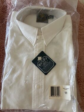 NWT Vintage Rugby Ralph Lauren Margo White Dress Shirt Men 14.5 Small Deadstock